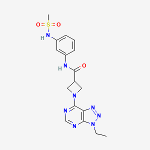 molecular formula C17H20N8O3S B2453776 1-{3-乙基-3H-[1,2,3]三唑并[4,5-d]嘧啶-7-基}-N-(3-甲磺酰胺苯基)氮杂环丁烷-3-甲酰胺 CAS No. 1448044-07-2