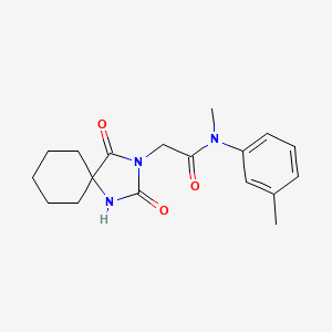 molecular formula C18H23N3O3 B2453777 2-(2,4-dioxo-1,3-diazaspiro[4.5]dec-3-yl)-N-methyl-N-(3-methylphenyl)acetamide CAS No. 1574637-59-4