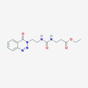 molecular formula C15H19N5O4 B2453779 ethyl 3-(3-(2-(4-oxobenzo[d][1,2,3]triazin-3(4H)-yl)ethyl)ureido)propanoate CAS No. 2034376-23-1