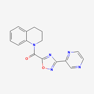 molecular formula C16H13N5O2 B2453785 (3,4-dihydroquinolin-1(2H)-yl)(3-(pyrazin-2-yl)-1,2,4-oxadiazol-5-yl)methanone CAS No. 1235628-32-6