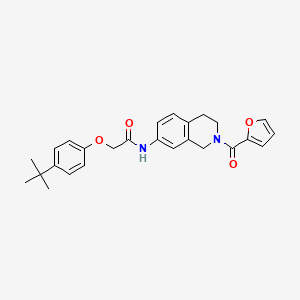 molecular formula C26H28N2O4 B2453787 2-(4-(tert-butyl)phenoxy)-N-(2-(furan-2-carbonyl)-1,2,3,4-tetrahydroisoquinolin-7-yl)acetamide CAS No. 955686-52-9