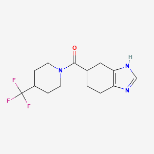 molecular formula C14H18F3N3O B2453788 （4,5,6,7-四氢-1H-苯并[d]咪唑-5-基）（4-(三氟甲基）哌啶-1-基）甲酮 CAS No. 2034504-18-0