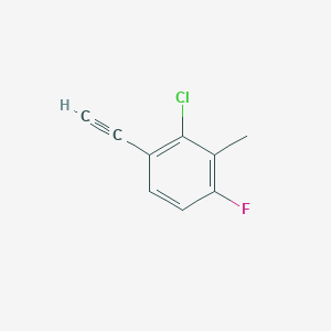 molecular formula C9H6ClF B2453790 2-Chloro-1-ethynyl-4-fluoro-3-methylbenzene CAS No. 2470437-90-0