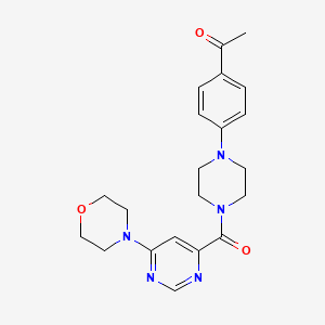 molecular formula C21H25N5O3 B2453794 1-(4-(4-(6-Morpholinopyrimidine-4-carbonyl)piperazin-1-yl)phenyl)ethanone CAS No. 1903913-24-5