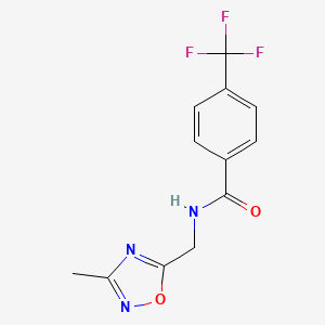 molecular formula C12H10F3N3O2 B2453796 N-((3-methyl-1,2,4-oxadiazol-5-yl)methyl)-4-(trifluoromethyl)benzamide CAS No. 1234989-48-0