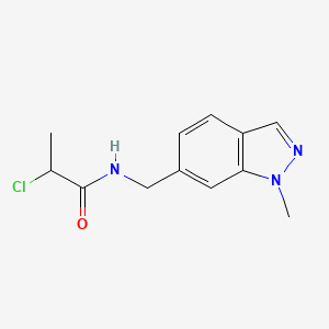 molecular formula C12H14ClN3O B2453802 2-Chloro-N-[(1-methylindazol-6-yl)methyl]propanamide CAS No. 2411237-19-7