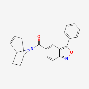 molecular formula C21H18N2O2 B2453809 (1R,5S)-8-azabicyclo[3.2.1]oct-2-en-8-yl(3-phenylbenzo[c]isoxazol-5-yl)methanone CAS No. 1705934-30-0