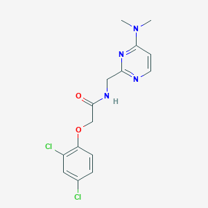 molecular formula C15H16Cl2N4O2 B2453810 2-(2,4-dichlorophenoxy)-N-((4-(dimethylamino)pyrimidin-2-yl)methyl)acetamide CAS No. 1797329-83-9