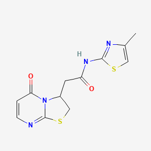 molecular formula C12H12N4O2S2 B2453819 N-(4-methylthiazol-2-yl)-2-(5-oxo-3,5-dihydro-2H-thiazolo[3,2-a]pyrimidin-3-yl)acetamide CAS No. 946345-86-4