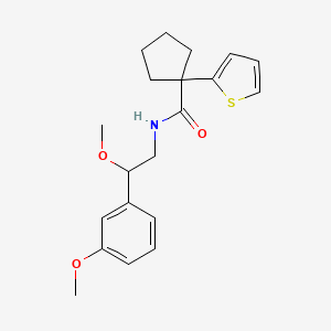 molecular formula C20H25NO3S B2453821 N-(2-methoxy-2-(3-methoxyphenyl)ethyl)-1-(thiophen-2-yl)cyclopentanecarboxamide CAS No. 1705972-88-8