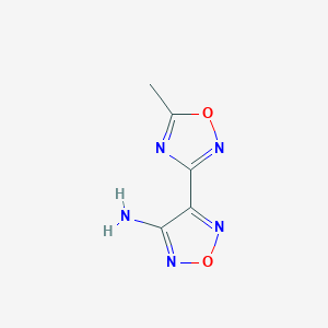 molecular formula C5H5N5O2 B2453824 4-(5-Methyl-1,2,4-oxadiazol-3-yl)-1,2,5-oxadiazol-3-amine CAS No. 164363-81-9