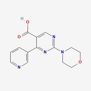 molecular formula C14H14N4O3 B2453829 2-Morpholino-4-(3-pyridyl)-5-pyrimidinecarboxylic acid CAS No. 1775299-18-7