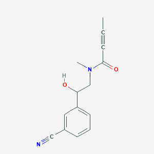 molecular formula C14H14N2O2 B2453831 N-[2-(3-Cyanophenyl)-2-hydroxyethyl]-N-methylbut-2-ynamide CAS No. 2411266-38-9