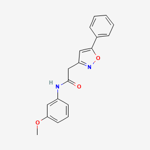molecular formula C18H16N2O3 B2453834 N-(3-methoxyphenyl)-2-(5-phenylisoxazol-3-yl)acetamide CAS No. 946341-46-4