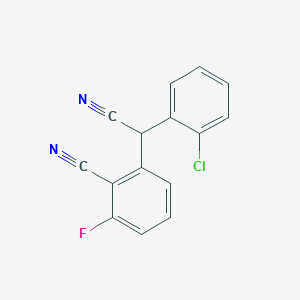 molecular formula C15H8ClFN2 B2453836 2-[(2-氯苯基)(氰基)甲基]-6-氟苯甲腈 CAS No. 339012-97-4