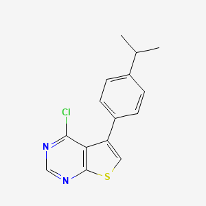 molecular formula C15H13ClN2S B2453839 4-Chloro-5-(4-isopropylphenyl)thieno[2,3-d]pyrimidine CAS No. 610274-03-8