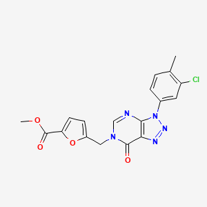 molecular formula C18H14ClN5O4 B2453840 Methyl 5-[[3-(3-chloro-4-methylphenyl)-7-oxotriazolo[4,5-d]pyrimidin-6-yl]methyl]furan-2-carboxylate CAS No. 893931-04-9