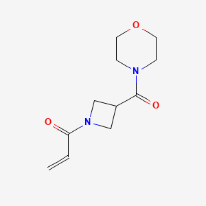 molecular formula C11H16N2O3 B2453843 1-[3-(Morpholine-4-carbonyl)azetidin-1-yl]prop-2-en-1-one CAS No. 2361658-12-8