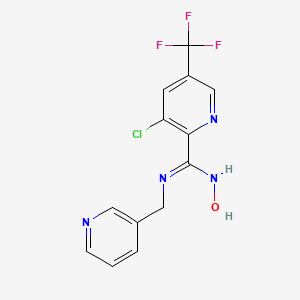 molecular formula C13H10ClF3N4O B2453845 3-chloro-N'-hydroxy-N-(3-pyridinylmethyl)-5-(trifluoromethyl)-2-pyridinecarboximidamide CAS No. 320420-32-4