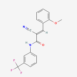 molecular formula C18H13F3N2O2 B2453847 (2E)-2-cyano-3-(2-methoxyphenyl)-N-[3-(trifluoromethyl)phenyl]acrylamide CAS No. 312633-56-0