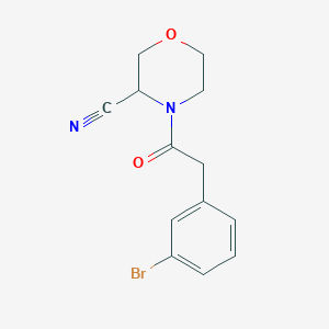 molecular formula C13H13BrN2O2 B2453849 4-[2-(3-Bromophenyl)acetyl]morpholine-3-carbonitrile CAS No. 1436258-57-9