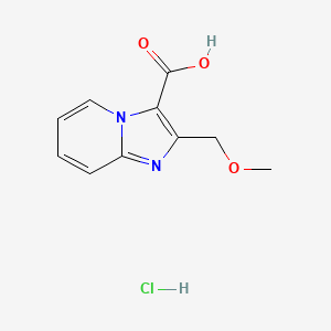 molecular formula C10H11ClN2O3 B2453853 2-(甲氧基甲基)咪唑并[1,2-a]吡啶-3-羧酸;盐酸盐 CAS No. 2402829-09-6
