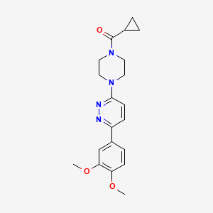 molecular formula C20H24N4O3 B2453859 环丙基(4-(6-(3,4-二甲氧基苯基)哒嗪-3-基)哌嗪-1-基)甲酮 CAS No. 1021103-65-0