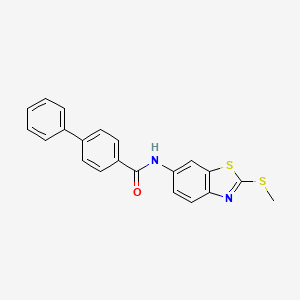 molecular formula C21H16N2OS2 B2453864 N-(2-(methylthio)benzo[d]thiazol-6-yl)-[1,1'-biphenyl]-4-carboxamide CAS No. 328038-48-8