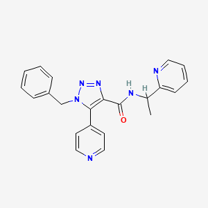 molecular formula C22H20N6O B2453870 1-苄基-5-吡啶-4-基-N-(1-吡啶-2-基乙基)-1H-1,2,3-三唑-4-甲酰胺 CAS No. 1798673-24-1
