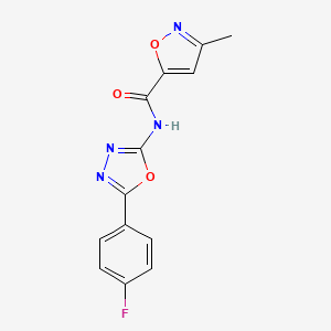 molecular formula C13H9FN4O3 B2453872 N-(5-(4-fluorophenyl)-1,3,4-oxadiazol-2-yl)-3-methylisoxazole-5-carboxamide CAS No. 946286-87-9