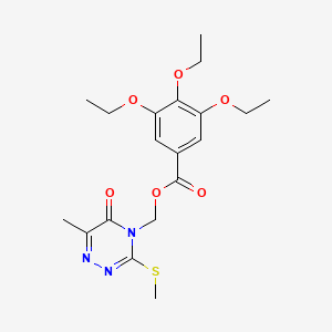 molecular formula C19H25N3O6S B2453874 (6-Methyl-3-methylsulfanyl-5-oxo-1,2,4-triazin-4-yl)methyl 3,4,5-triethoxybenzoate CAS No. 877642-74-5