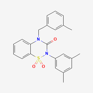 molecular formula C23H22N2O3S B2453877 2-(3,5-二甲苯基)-4-(3-甲基苄基)-2H-苯并[e][1,2,4]噻二嗪-3(4H)-酮 1,1-二氧化物 CAS No. 899998-86-8