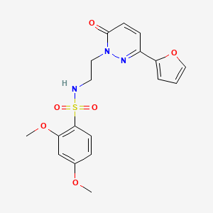 molecular formula C18H19N3O6S B2453882 N-(2-(3-(furan-2-yl)-6-oxopyridazin-1(6H)-yl)ethyl)-2,4-dimethoxybenzenesulfonamide CAS No. 946344-48-5