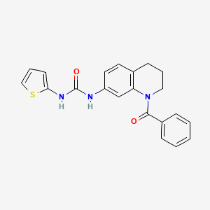 molecular formula C21H19N3O2S B2453886 1-(1-Benzoyl-1,2,3,4-tetrahydroquinolin-7-yl)-3-(thiophen-2-yl)urea CAS No. 1203057-94-6