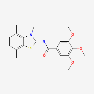 molecular formula C20H22N2O4S B2453896 (Z)-3,4,5-trimethoxy-N-(3,4,7-trimethylbenzo[d]thiazol-2(3H)-ylidene)benzamide CAS No. 868369-28-2