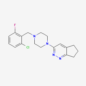 molecular formula C18H20ClFN4 B2453897 3-(4-(2-chloro-6-fluorobenzyl)piperazin-1-yl)-6,7-dihydro-5H-cyclopenta[c]pyridazine CAS No. 2034364-17-3