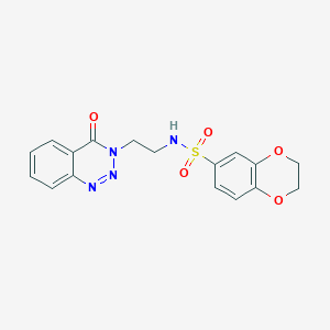 molecular formula C17H16N4O5S B2453914 N-[2-(4-oxo-3,4-dihydro-1,2,3-benzotriazin-3-yl)ethyl]-2,3-dihydro-1,4-benzodioxine-6-sulfonamide CAS No. 2097926-90-2