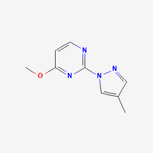molecular formula C9H10N4O B2453917 4-Methoxy-2-(4-methylpyrazol-1-yl)pyrimidine CAS No. 2320222-29-3