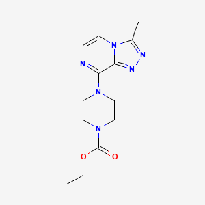 molecular formula C13H18N6O2 B2453918 Ethyl 4-(3-methyl-[1,2,4]triazolo[4,3-a]pyrazin-8-yl)piperazine-1-carboxylate CAS No. 1904408-40-7