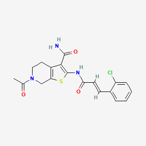 (E)-6-acetyl-2-(3-(2-chlorophenyl)acrylamido)-4,5,6,7-tetrahydrothieno[2,3-c]pyridine-3-carboxamide