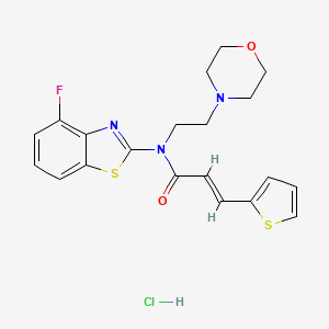 molecular formula C20H21ClFN3O2S2 B2453925 (E)-N-(4-fluorobenzo[d]thiazol-2-yl)-N-(2-morpholinoethyl)-3-(thiophen-2-yl)acrylamide hydrochloride CAS No. 1217224-70-8