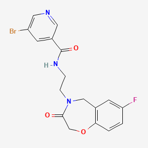 molecular formula C17H15BrFN3O3 B2453926 5-bromo-N-(2-(7-fluoro-3-oxo-2,3-dihydrobenzo[f][1,4]oxazepin-4(5H)-yl)ethyl)nicotinamide CAS No. 2034456-76-1