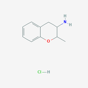 molecular formula C10H14ClNO B2453935 2-Methyl-3,4-dihydro-2H-chromen-3-amine;hydrochloride CAS No. 23915-76-6