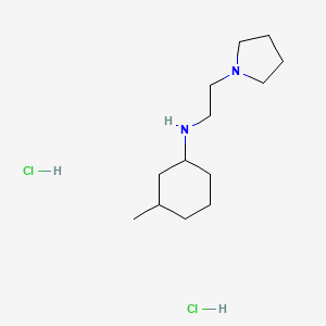molecular formula C13H28Cl2N2 B2453936 3-Methyl-N-(2-pyrrolidin-1-ylethyl)cyclohexan-1-amine;dihydrochloride CAS No. 2418727-13-4