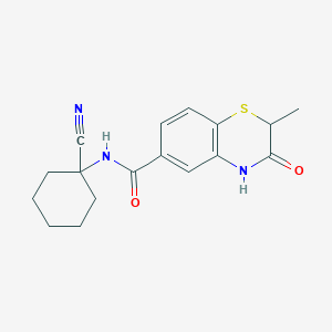 molecular formula C17H19N3O2S B2453942 N-(1-cyanocyclohexyl)-2-methyl-3-oxo-3,4-dihydro-2H-1,4-benzothiazine-6-carboxamide CAS No. 1387466-70-7