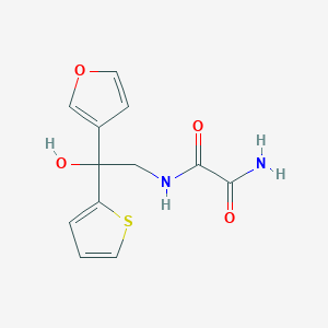 molecular formula C12H12N2O4S B2453948 N'-[2-(呋喃-3-基)-2-羟基-2-(噻吩-2-基)乙基]乙二酰胺 CAS No. 2097896-54-1