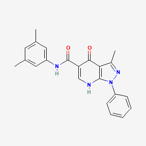 molecular formula C22H20N4O2 B2453949 N-(3,5-二甲基苯基)-3-甲基-4-氧代-1-苯基-4,7-二氢-1H-吡唑并[3,4-b]吡啶-5-甲酰胺 CAS No. 886903-52-2