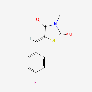molecular formula C11H8FNO2S B2453952 (5Z)-5-[(4-fluorophenyl)methylidene]-3-methyl-1,3-thiazolidine-2,4-dione CAS No. 366483-72-9