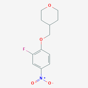 molecular formula C12H14FNO4 B2453954 4-[(2-Fluoro-4-nitrophenoxy)methyl]tetrahydro-2H-pyran CAS No. 1233953-00-8