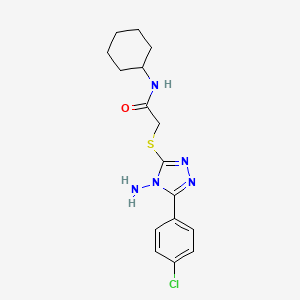 molecular formula C16H20ClN5OS B2453957 2-{[4-amino-5-(4-chlorophenyl)-4H-1,2,4-triazol-3-yl]sulfanyl}-N-cyclohexylacetamide CAS No. 540498-91-7